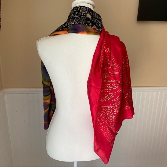 Silk Scarf Lot 3 Three Scarves Vintage - Picture 2 of 11
